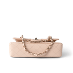 22c Beige Caviar Quilted Classic Flap Medium Light Gold Hardware - Image 3
