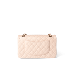 22c Beige Caviar Quilted Classic Flap Medium Light Gold Hardware - Image 15