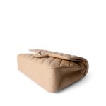 Beige / Tan Caviar Quilted Classic Flap Medium Light Gold Hardware - Image 5