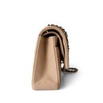 Beige / Tan Caviar Quilted Classic Flap Medium Light Gold Hardware - Image 6