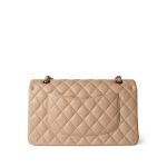 Beige / Tan Caviar Quilted Classic Flap Medium Light Gold Hardware - Image 14