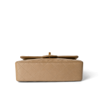 Dark Beige Lambskin Quilted Vintage Classic Flap Gold Hardware - Image 6