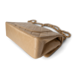 Dark Beige Lambskin Quilted Vintage Classic Flap Gold Hardware - Image 8