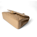 Dark Beige Lambskin Quilted Vintage Classic Flap Gold Hardware - Image 10