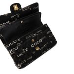 Black Canvas Quilted COCO Medium Classic Flap Light Gold Hardware - Image 12