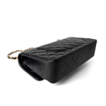 Black Caviar Quilted Classic Flap Medium Gold Hardware - Image 11