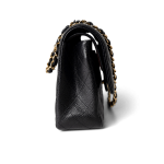 Black Caviar Quilted Classic Flap Medium Gold Hardware - Image 5