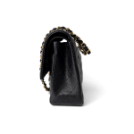 Black Caviar Quilted Classic Flap Medium Gold Hardware - Image 3