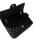 Black Caviar Quilted Classic Flap Medium Gold Hardware - Image 5