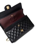 Black Caviar Quilted Classic Flap Medium Gold Hardware - Image 12