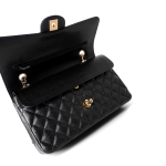 Black Caviar Quilted Classic Flap Medium Gold Hardware - Image 13