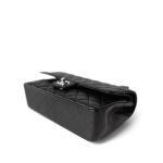 Black Caviar Quilted Classic Flap Medium Silver Hardware - Image 12