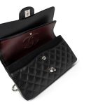 Black Caviar Quilted Classic Flap Medium Silver Hardware - Image 7