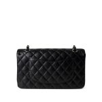 Black Caviar Quilted Classic Flap Medium Silver Hardware - Image 4