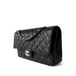 Black Caviar Quilted Classic Flap Medium Silver Hardware - Image 6