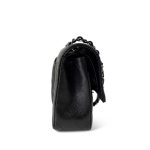 Black Caviar Quilted Classic Flap Medium Silver Hardware - Image 3