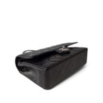 Black Caviar Quilted Classic Flap Medium Silver Hardware - Image 8