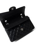 Black Caviar Quilted Classic Flap Small Silver Hardware - Image 13