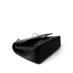 Black Caviar Quilted Medium Classic Flap Silver Hardware - Image 12
