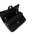 Black Caviar Quilted Medium Classic Flap Silver Hardware - Image 10