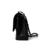 Black Caviar Quilted Medium Classic Flap Silver Hardware - Image 6