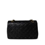 Vintage Black Lambskin Quilted Classic Flap Medium Gold Hardware - Image 9