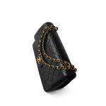 Vintage Black Lambskin Quilted Classic Flap Medium Gold Hardware - Image 10