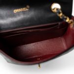 Vintage Black Lambskin Quilted Classic Flap Medium Gold Hardware - Image 14