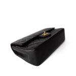 Vintage Black Lambskin Quilted Classic Flap Medium Gold Hardware - Image 5