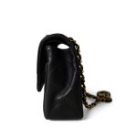 Vintage Black Lambskin Quilted Classic Flap Medium Gold Hardware - Image 3