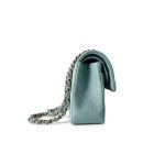 19C Tiffany Blue Caviar Quilted Classic Flap Small Light Gold Hardware - Image 3