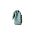 19C Tiffany Blue Caviar Quilted Classic Flap Small Light Gold Hardware - Image 5