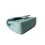 19C Tiffany Blue Caviar Quilted Classic Flap Small Light Gold Hardware - Image 8