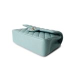 19C Tiffany Blue Caviar Quilted Classic Flap Small Light Gold Hardware - Image 9