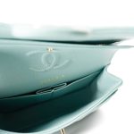19C Tiffany Blue Caviar Quilted Classic Flap Small Light Gold Hardware - Image 14
