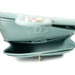 19C Tiffany Blue Caviar Quilted Classic Flap Small Light Gold Hardware - Image 15