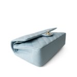 22P Light Blue Caviar Quilted Classic Flap Medium Light Gold Hardware - Image 5