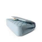 22P Light Blue Caviar Quilted Classic Flap Medium Light Gold Hardware - Image 4