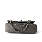 21B Metallic Ruthenium Lambskin Quilted Classic Flap Medium Ruthenium Hardware - Image 12