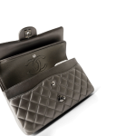 21B Metallic Ruthenium Lambskin Quilted Classic Flap Medium Ruthenium Hardware - Image 13