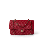 Red Caviar Quilted Classic Flap Medium Light Gold Hardware - Image 2