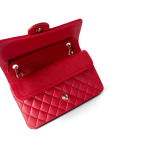 Red Caviar Quilted Classic Flap Medium Light Gold Hardware - Image 4