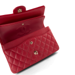 Red Caviar Quilted Classic Flap Medium Light Gold Hardware - Image 12