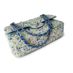 23S White Blue Green Tweed Quilted Classic Flap Medium - Image 7