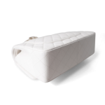 White Caviar Quilted Jumbo Classic Flap Light Gold Hardware - Image 7