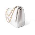 White Caviar Quilted Jumbo Classic Flap Light Gold Hardware - Image 9
