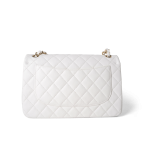 White Caviar Quilted Jumbo Classic Flap Light Gold Hardware - Image 2
