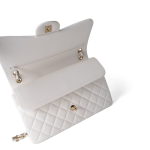 White Caviar Quilted Jumbo Classic Flap Light Gold Hardware - Image 3
