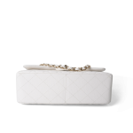 White Caviar Quilted Jumbo Classic Flap Light Gold Hardware - Image 13