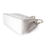 White Caviar Quilted Jumbo Classic Flap Light Gold Hardware - Image 4